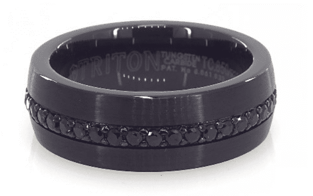 Black Tungsten Carbide 8MM Comfort Fit Band by TRITON James Allen