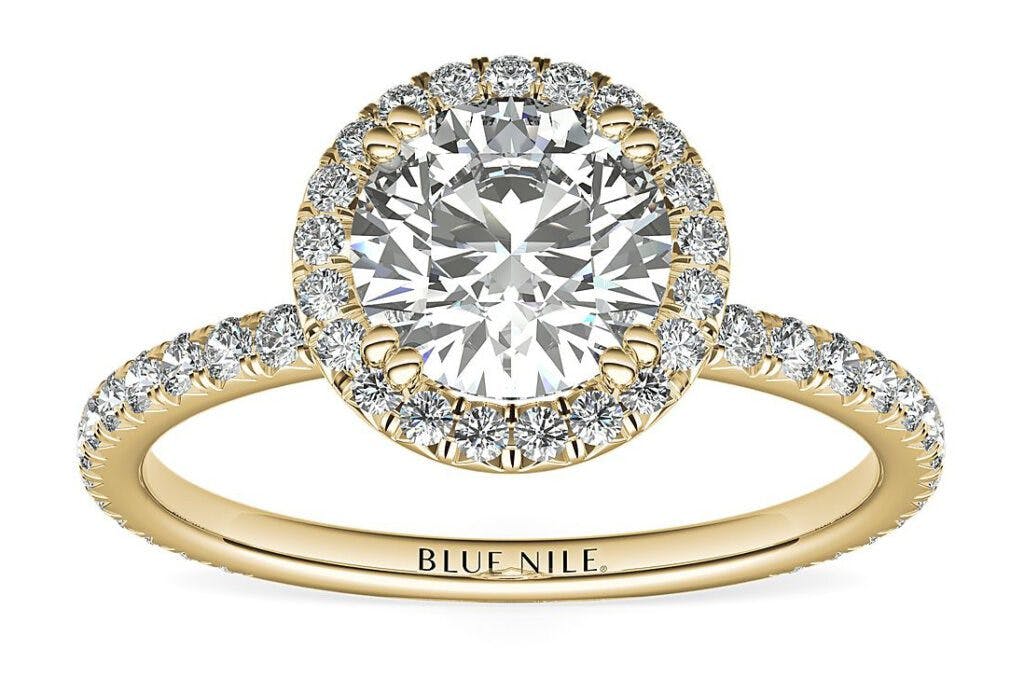 Blue Nile Studio Heiress Halo Diamond Engagement Ring