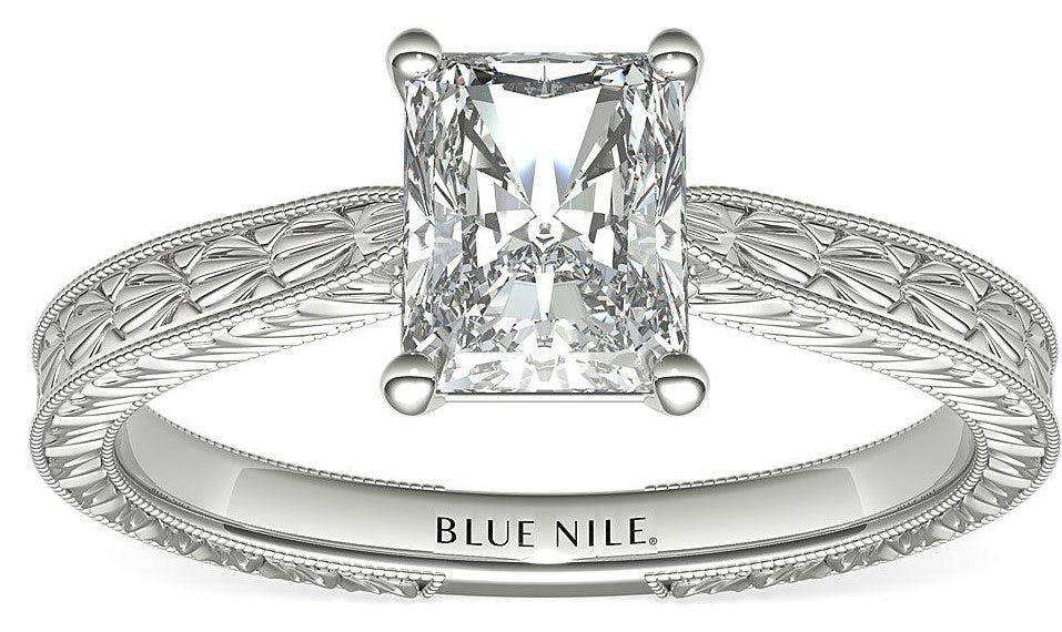 Hand-Engraved Solitaire Engagement Ring Blue Nile