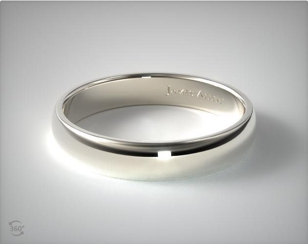 Palladium 5mm Slightly Domed Comfort Fit Wedding Ring James Allen