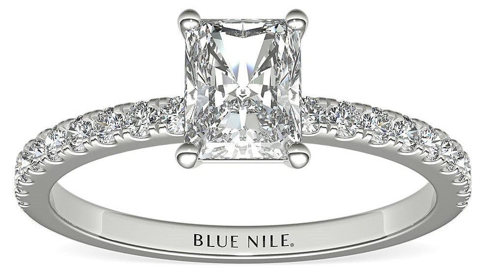 Petite Pavé Diamond Engagement Ring Blue Nile