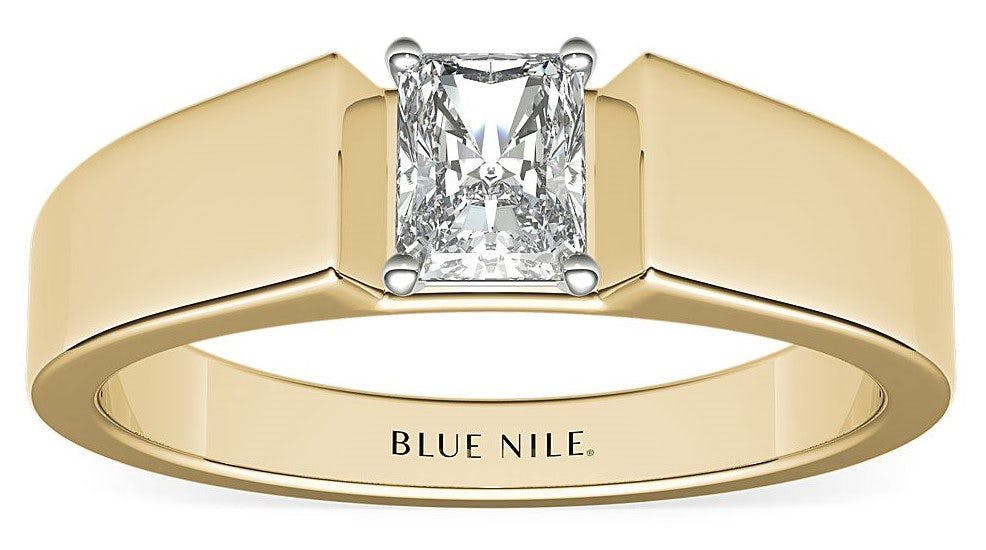 Wide Band Solitaire Engagement Ring Blue Nile