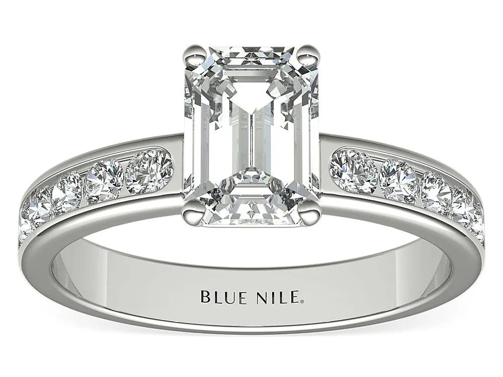 Channel Set Diamond Engagement Ring in Platinum Blue Nile