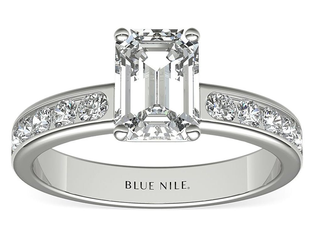 Channel Set Diamond Engagement Ring in Platinum Blue Nile