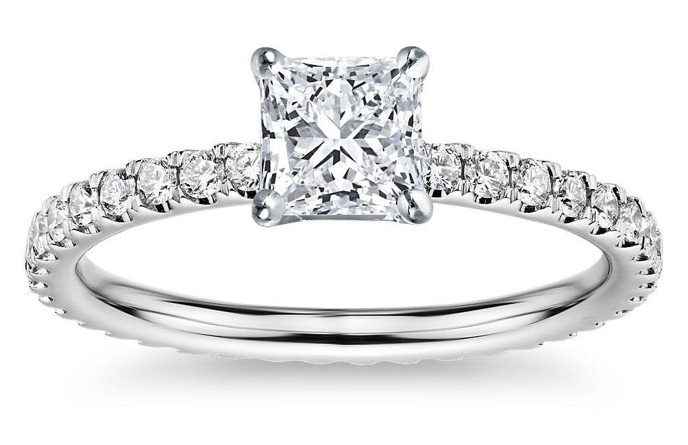 Eternity Diamond Engagement Ring in 14k White Gold Blue Nile