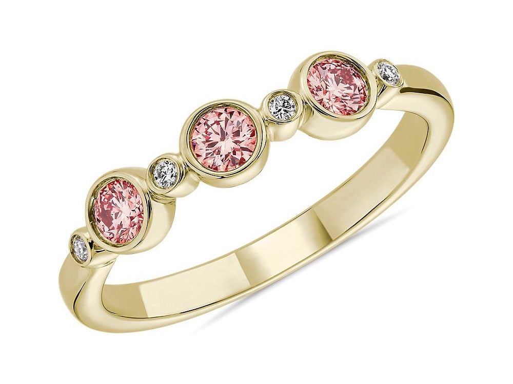 LIGHTBOX Lab-Grown Pink Diamond Round Stackable Ring Blue Nile