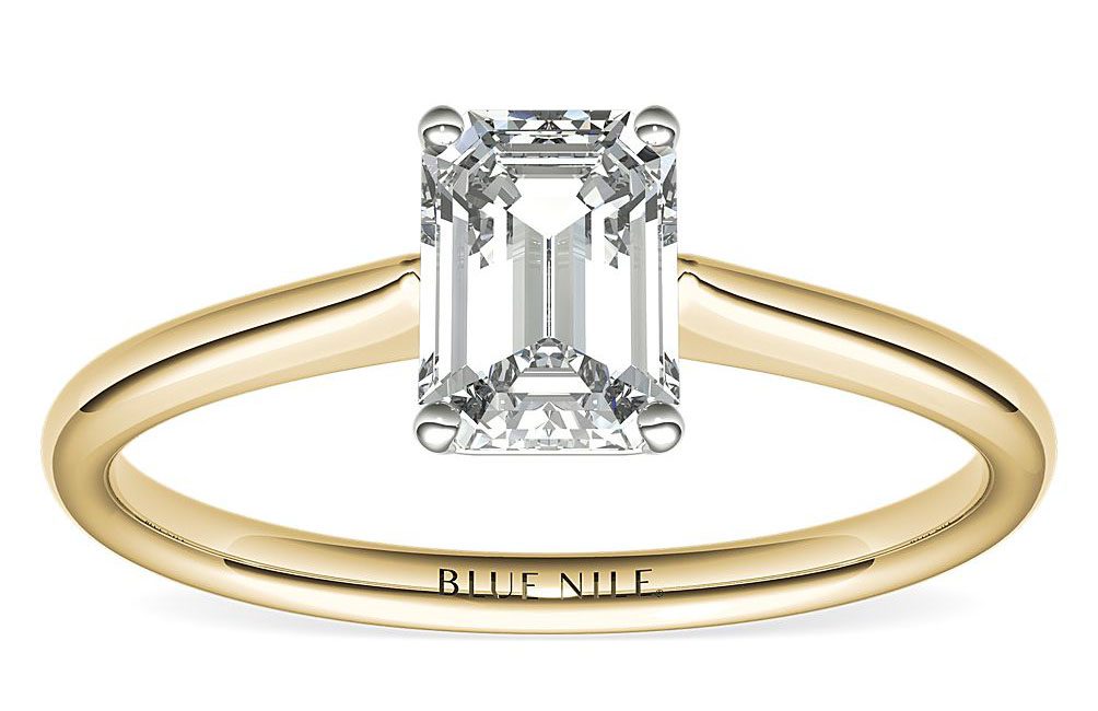 Petite Solitaire Engagement Ring in 18k Yellow Gold Blue Nile