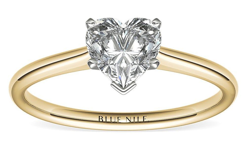 Petite Solitaire Engagement Ring in 18k Yellow Gold Blue Nile
