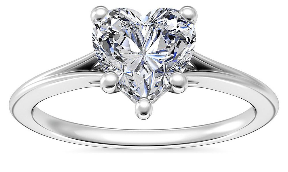 Petite Split Shank Solitaire in Platinum Blue Nile