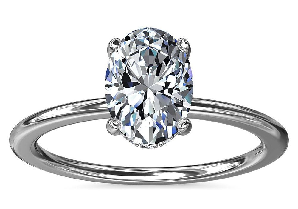 Solitaire Plus Hidden Halo Diamond Engagement Ring Blue Nile