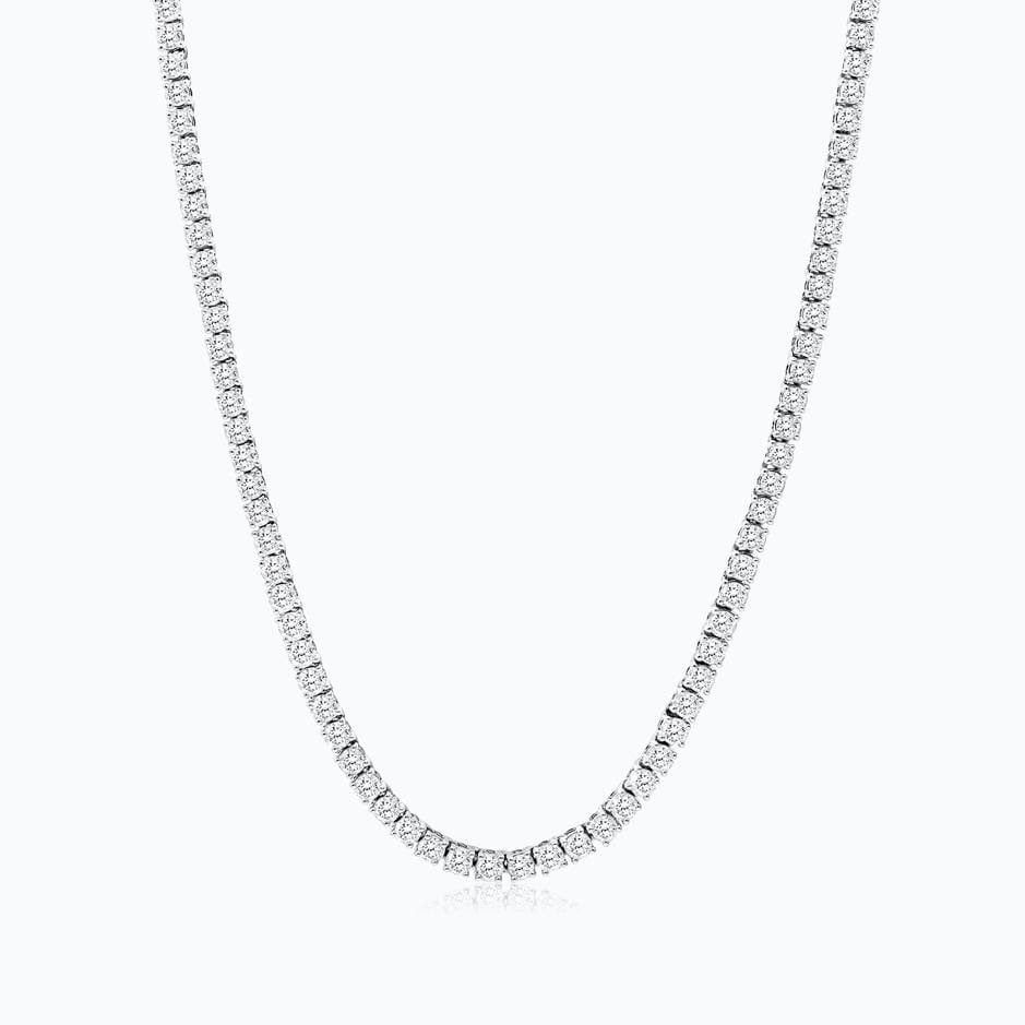 14K White Gold Straight Diamond Tennis Necklace James Allen