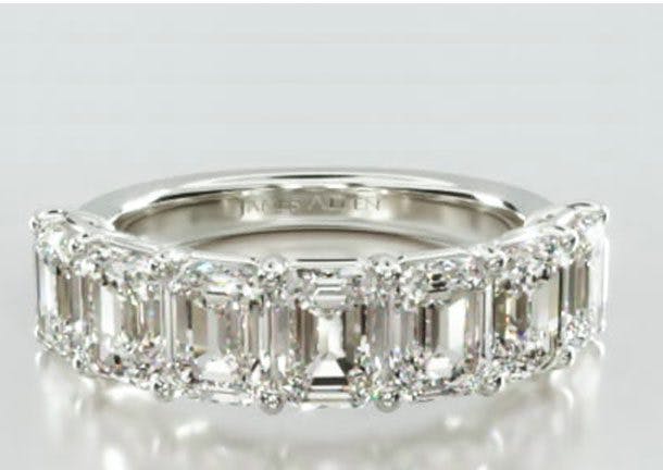 14K White Gold Seven Stone Emerald Cut Diamond Ring James Allen