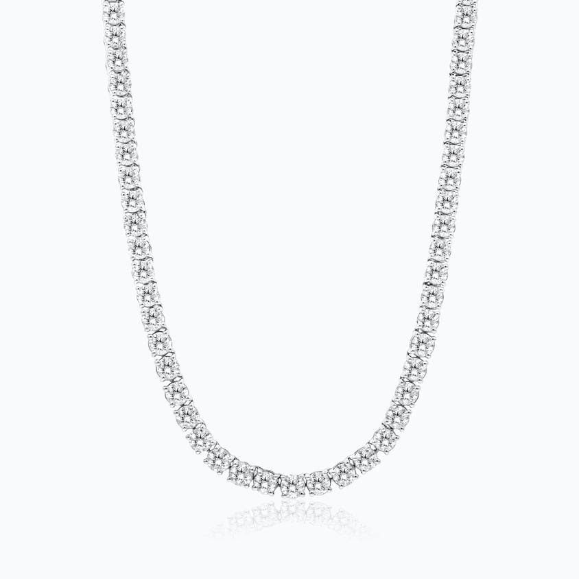 14K White Gold Straight Diamond Tennis Necklace James Allen