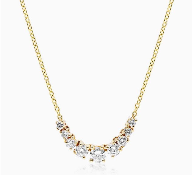 14K Yellow Gold Graduated Diamond Necklace James Allen