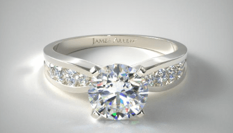 18K White Gold Bow-Tie Channel Set Diamond Engagement Ring James Allen