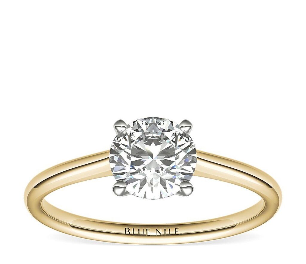 Petite Solitaire Engagement Ring in 18k Yellow Gold Blue Nile