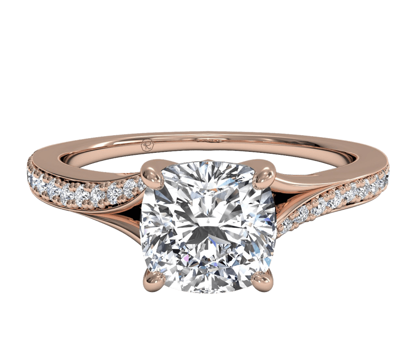 Bypass Micropavé Diamond Band Engagement Ring Ritani