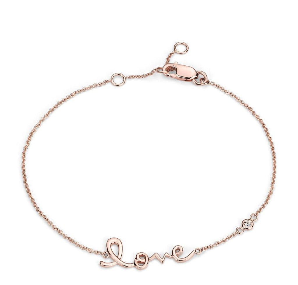 Love Bracelet in 14k Rose Gold Blue NIle - Diamond Jewelry Valentine's Day