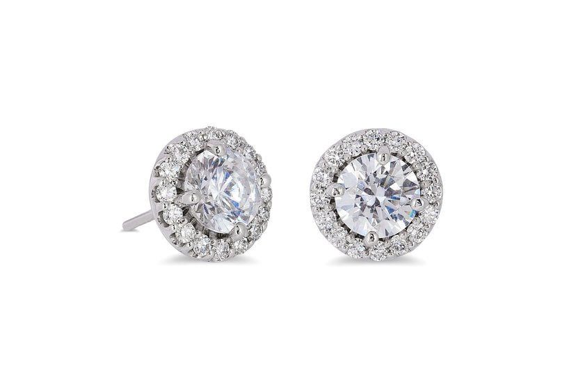 Round Diamond Halo Stud Earrings Ritani