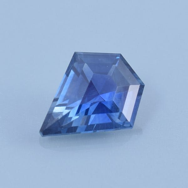 Finished version of Step Arrowhead Cut Sapphire