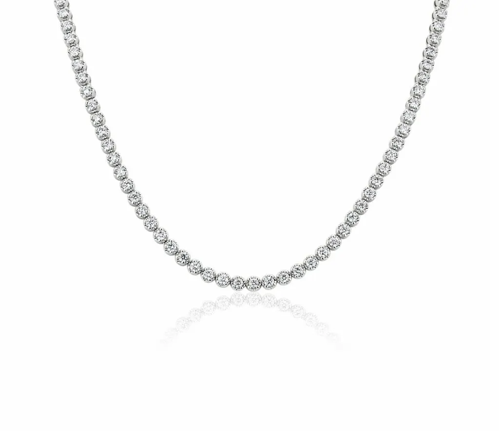 Straight Eternity Necklace in 14k White Gold Blue Nile
