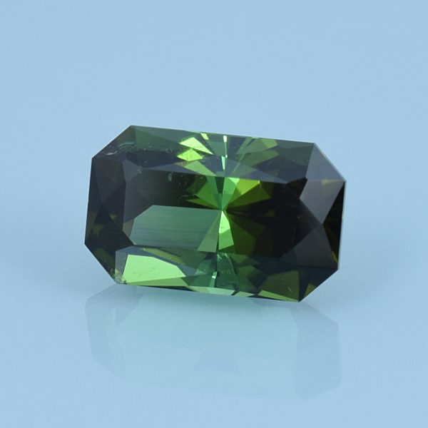 Finished version of Custom Emerald Cut Tourmaline