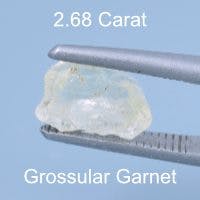 Rough version of Emerald Cut Grossular Garnet