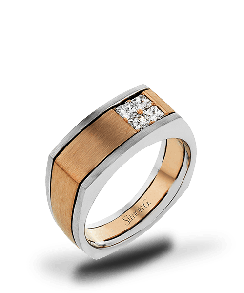 14k White Gold Simon G. MR2887 Men's Wedding Ring White Flash