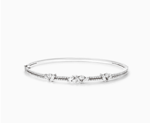 18K White Gold Sprinkles Diamond Bangle Bracelet James Allen