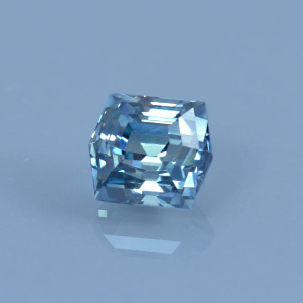 Finished version of Custom Step Hexagon Cut Sapphire