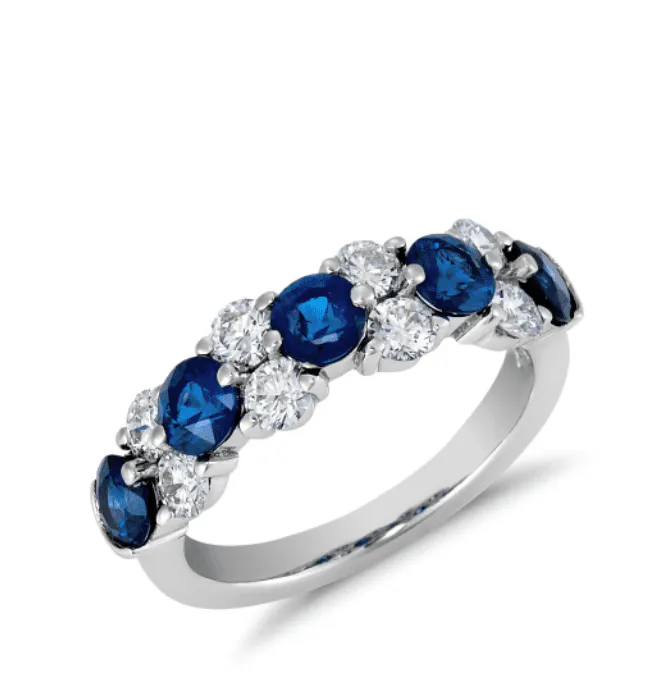 Sapphire and Diamond Garland Ring in Platinum Blue Nile