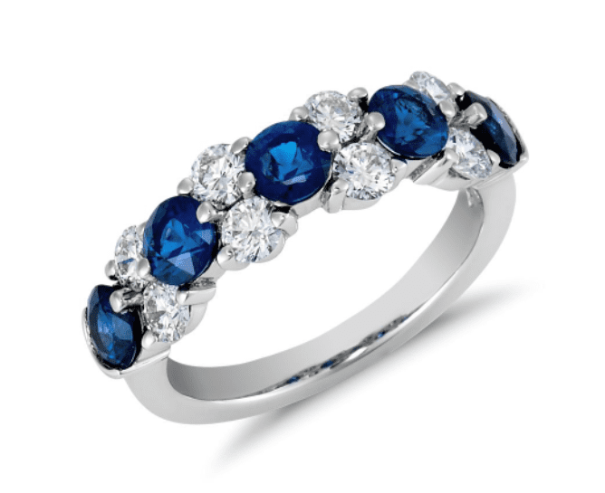 Sapphire and Diamond Garland Ring in Platinum Blue Nile