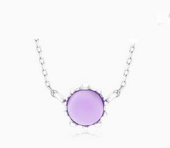 14K White Gold Beaded Amethyst Necklace James Allen