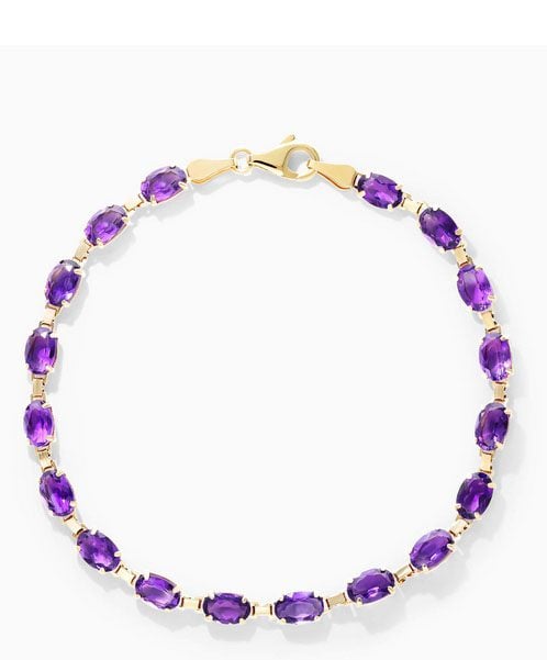 14K Yellow Gold Amethyst Line Bracelet James Allen