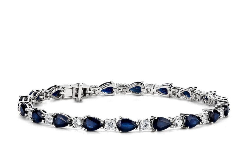 Blue and White Sapphire Bracelet Blue Nile