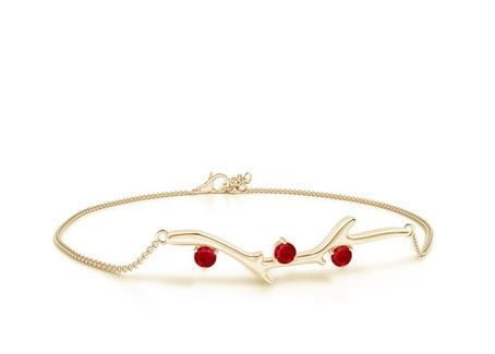 Nature Inspired Round Ruby Tree Branch Bracelet Angara