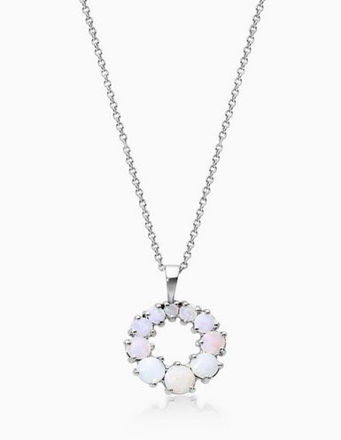 14K White Gold Graduated Opal Necklace James Allen