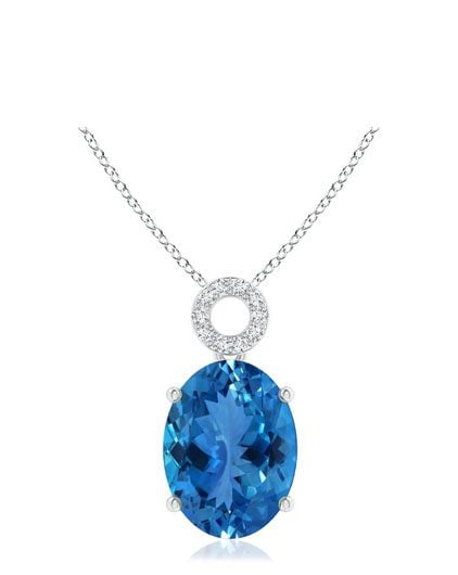 GIA Certified Aquamarine Dangle Pendant with Circular Bale Angara