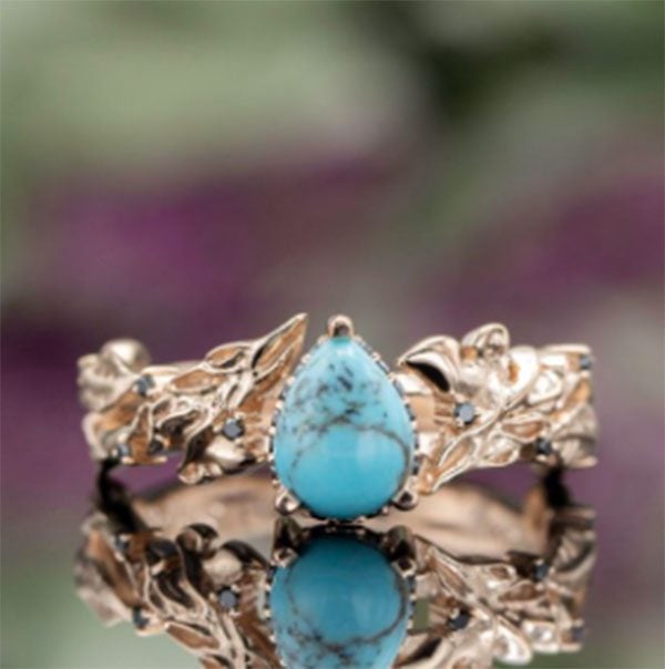 pear shaped turquois custom made