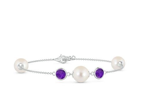 Freshwater Pearl and Amethyst Bracelet James Allen