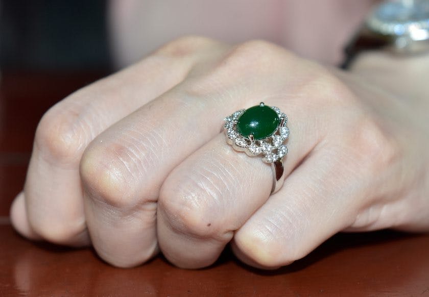 vintage jade engagemet ring