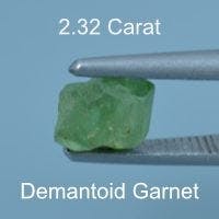 Rough version of Custom Emerald Cut Demantoid Garnet