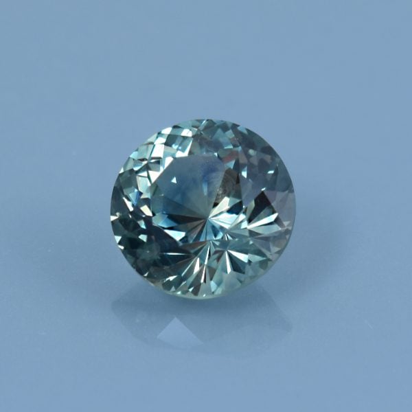 Finished version of Custom Round Brilliant Cut Sapphire