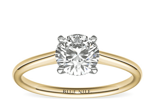 Petite Solitaire Engagement Ring in 18k Yellow Gold