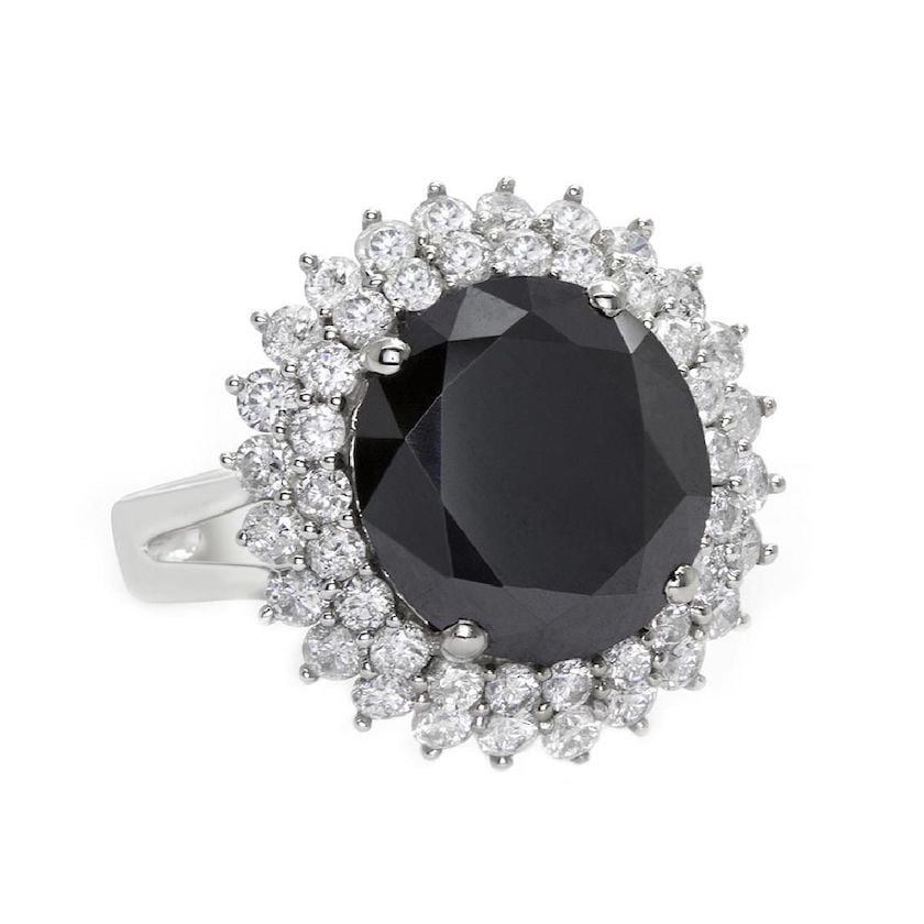 black spinel engagement ring