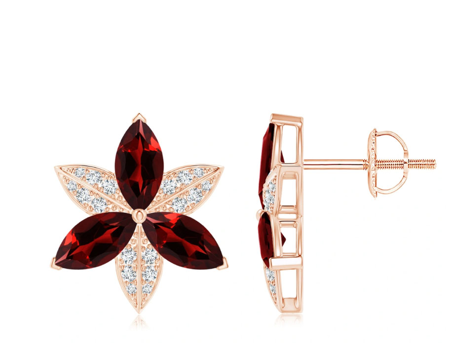 garnet diamond earring angara