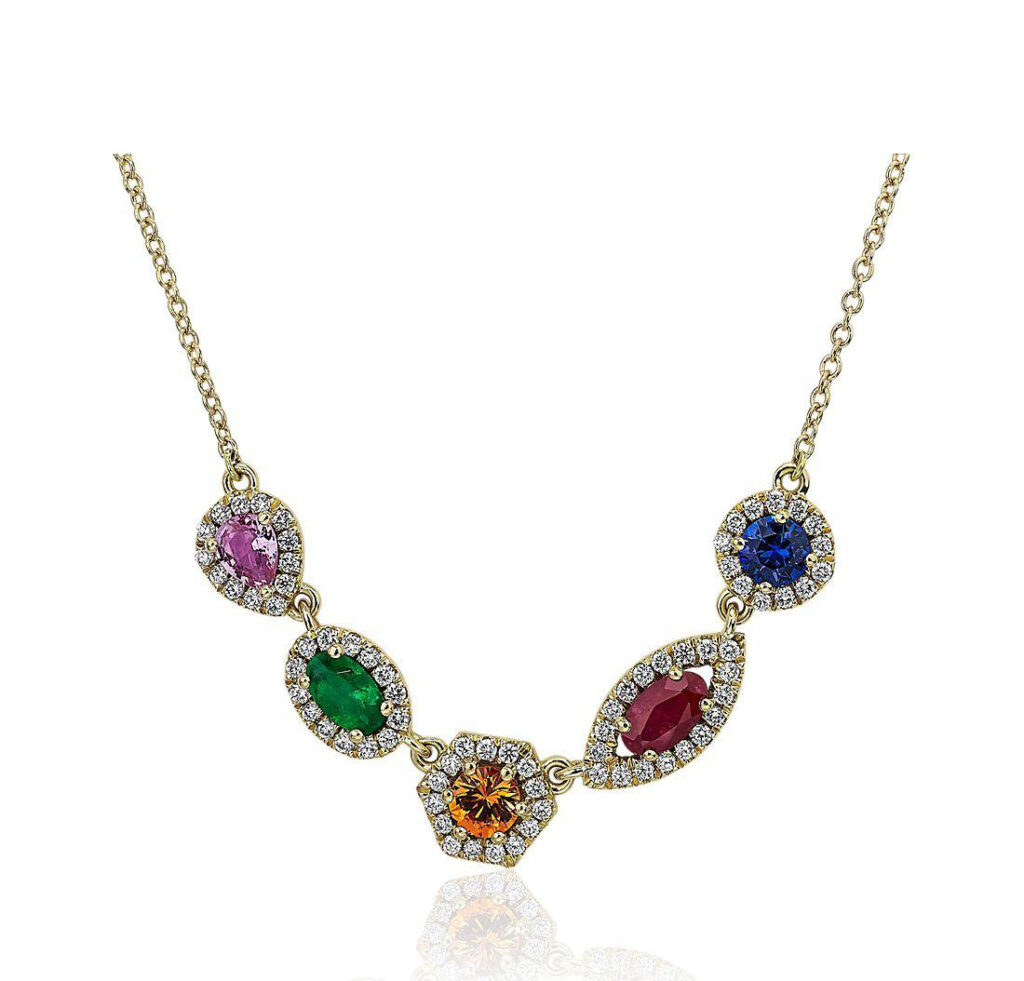 multicolored yellow gold necklace blue nile