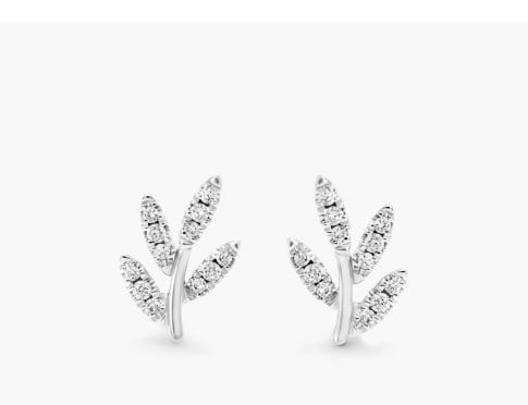 white gold diamond earrings James Allen