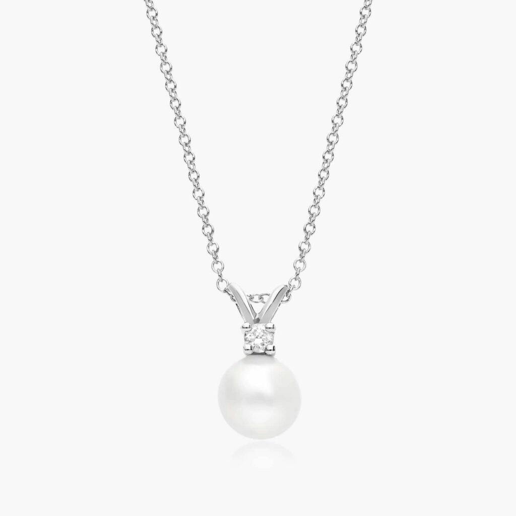 Akoya Cultured Pearl and Diamond Necklace James Allen