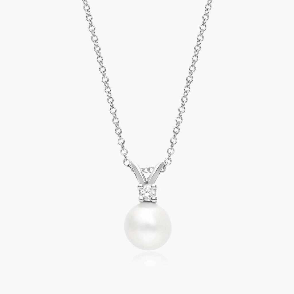 Akoya Cultured Pearl and Diamond Necklace James Allen